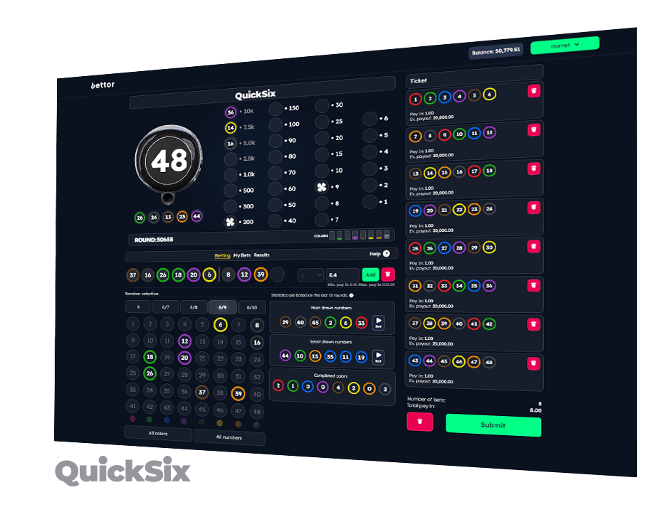 QuickSix Game Interface